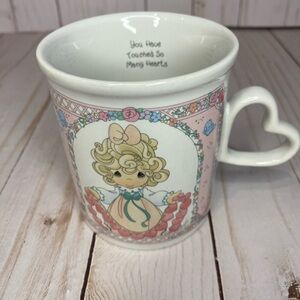 NWOT Precious Moments Pink and White Touched Do Many Hearts Heart Handle Mug
